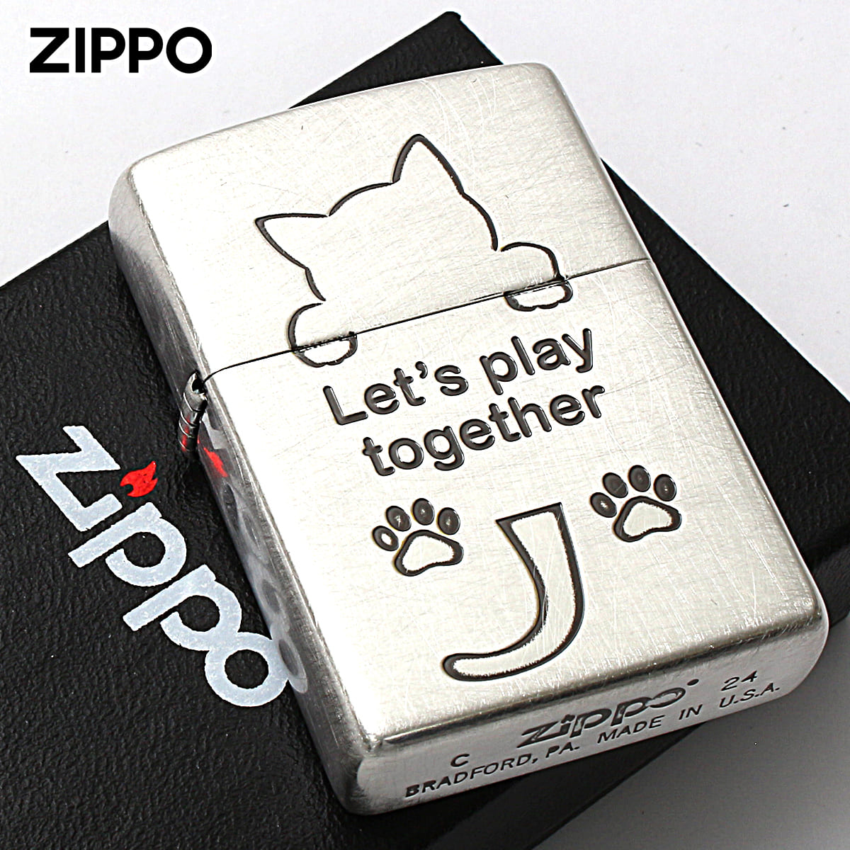 ZIPPO（ジッポー） ジッポライター ネコ 猫 Cat 一緒に遊ぼう ユーズド 