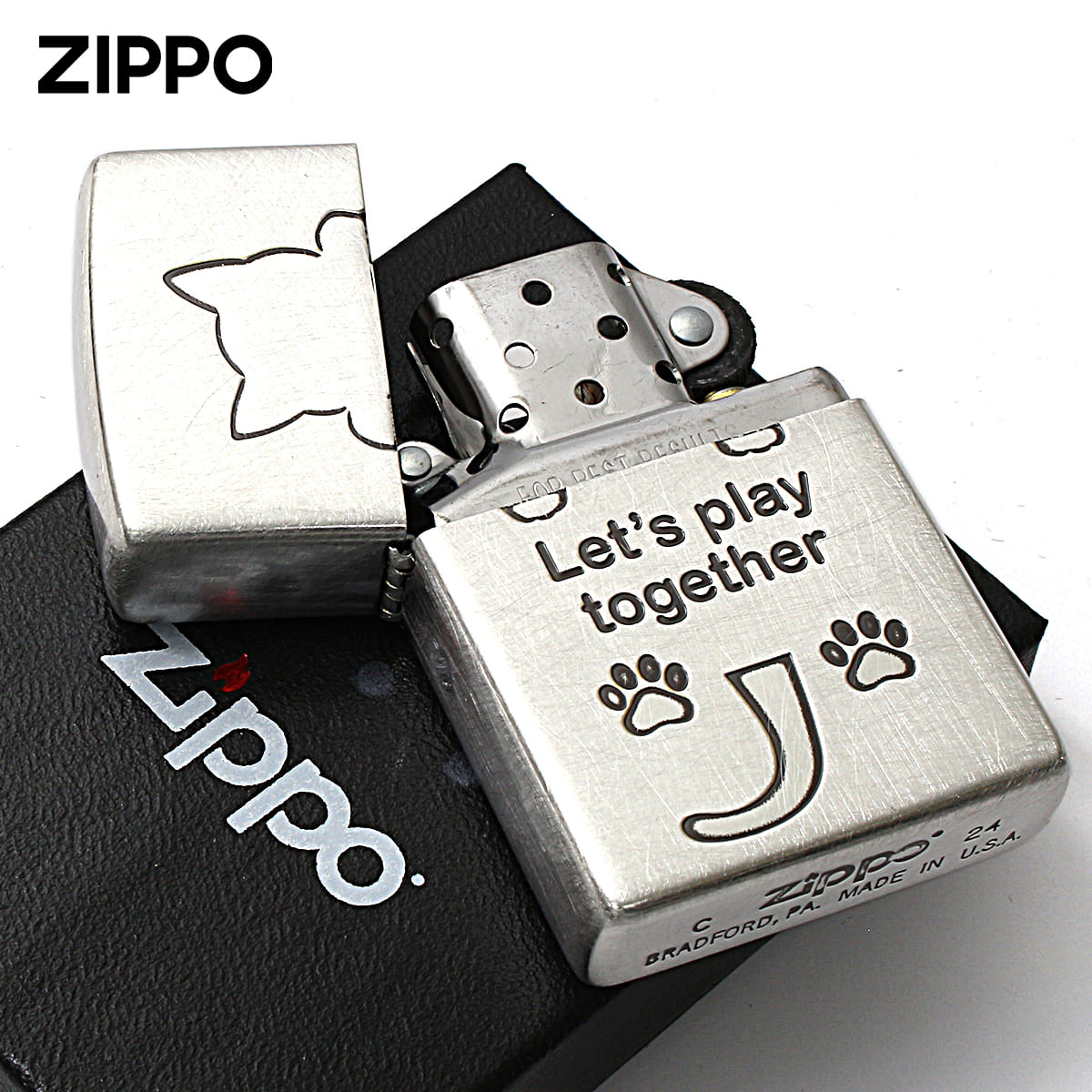 ZIPPO（ジッポー） ジッポライター ネコ 猫 Cat 一緒に遊ぼう ユーズド 
