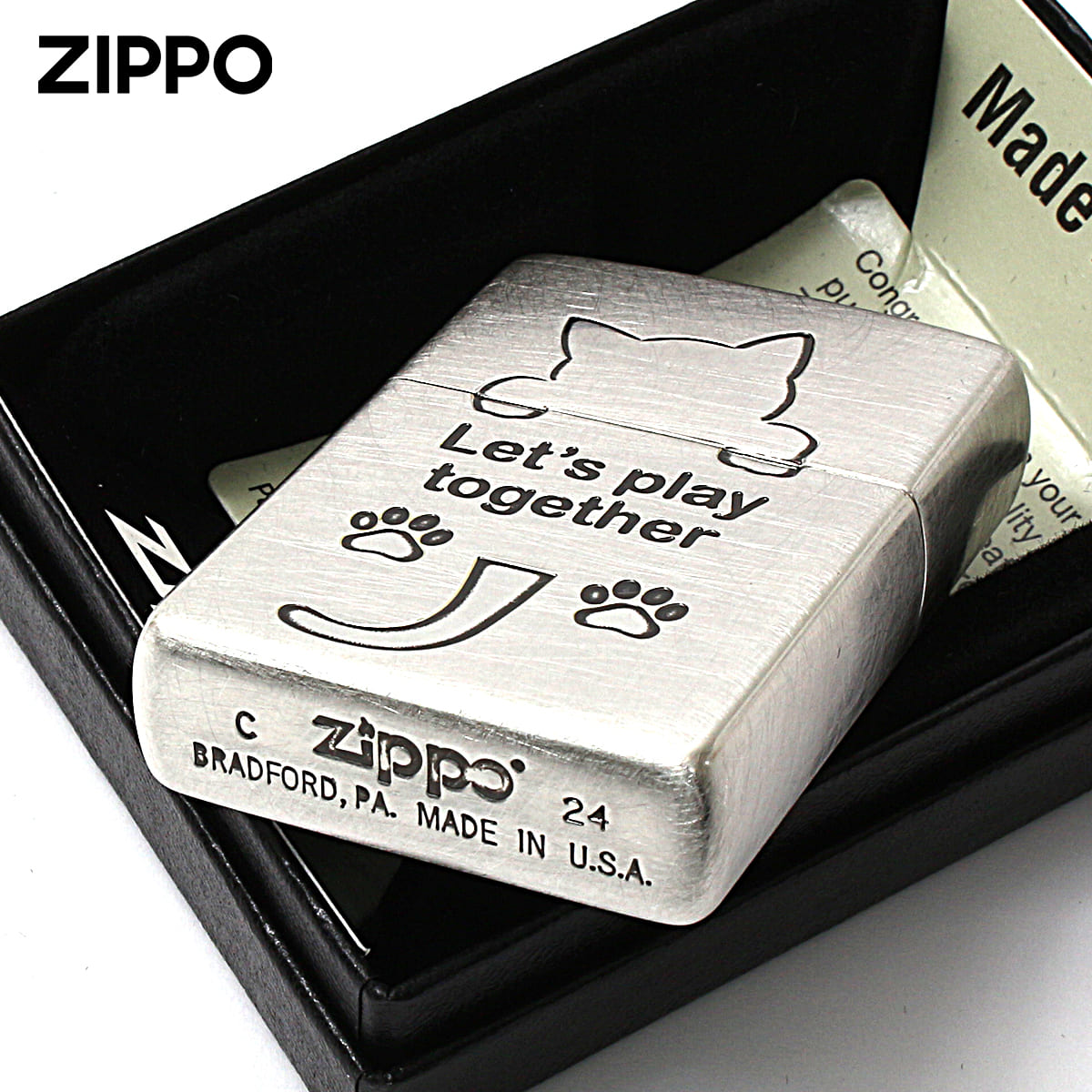 ZIPPO（ジッポー） ジッポライター ネコ 猫 Cat 一緒に遊ぼう ユーズド 