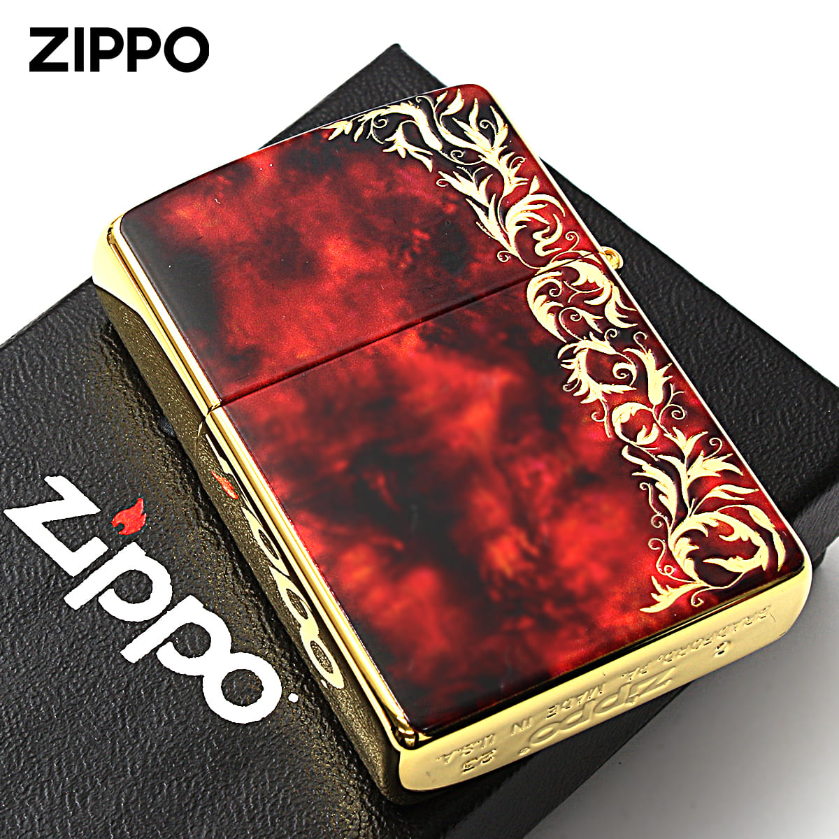 ZIPPO（ジッポー） ジッポライター 大理石調 レッドマーブル