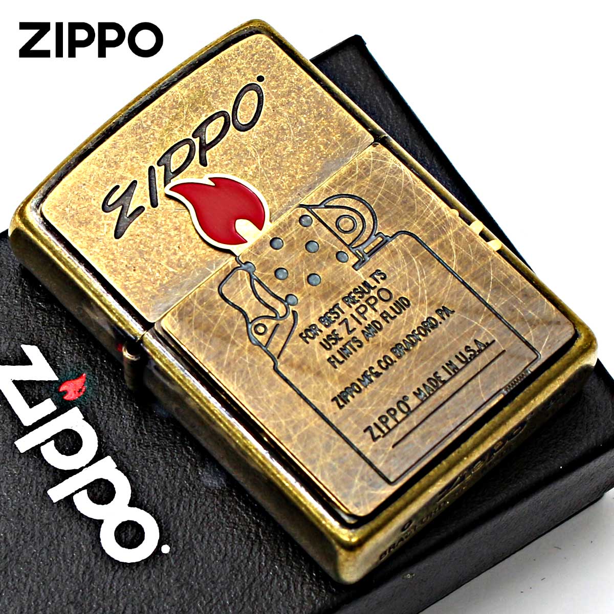 zippo ギミック Zippo ジッポー 炎 アイコンフレーム ギミック