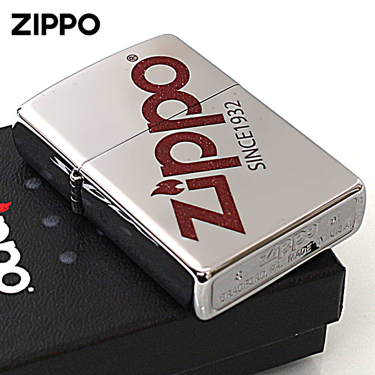 Zippo �W�b�|���C�^�[ �W�b�| ���S ZIPPO LOGO �N�������b�L �Ô��d�グ ���b�h 25C-LOGORED ���[���֐�p���i
