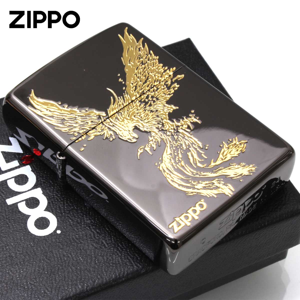 Zippo �W�b�|���C�^�[ �t�F�j�b�N�X �P�� PHOENIX �u���b�N 2BKG-PHX ���[���֐�p���i