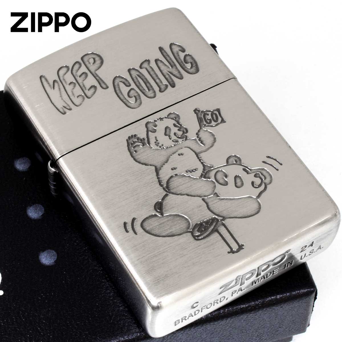 Zippo �W�b�|���C�^�[ NAGOMI animal KEEP GOING �p���_ ���b�Z�[�W 202-KEEP ���[���֐�p���i