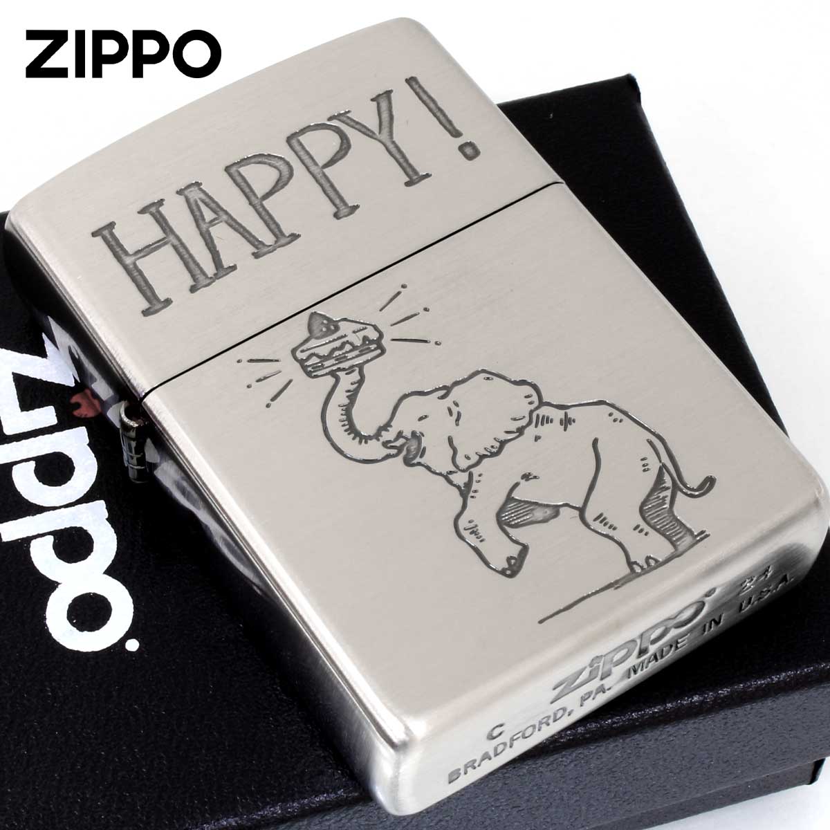 Zippo �W�b�|���C�^�[ NAGOMI animal HAPPY �� ���b�Z�[�W 202-HAPPY ���[���֐�p���i