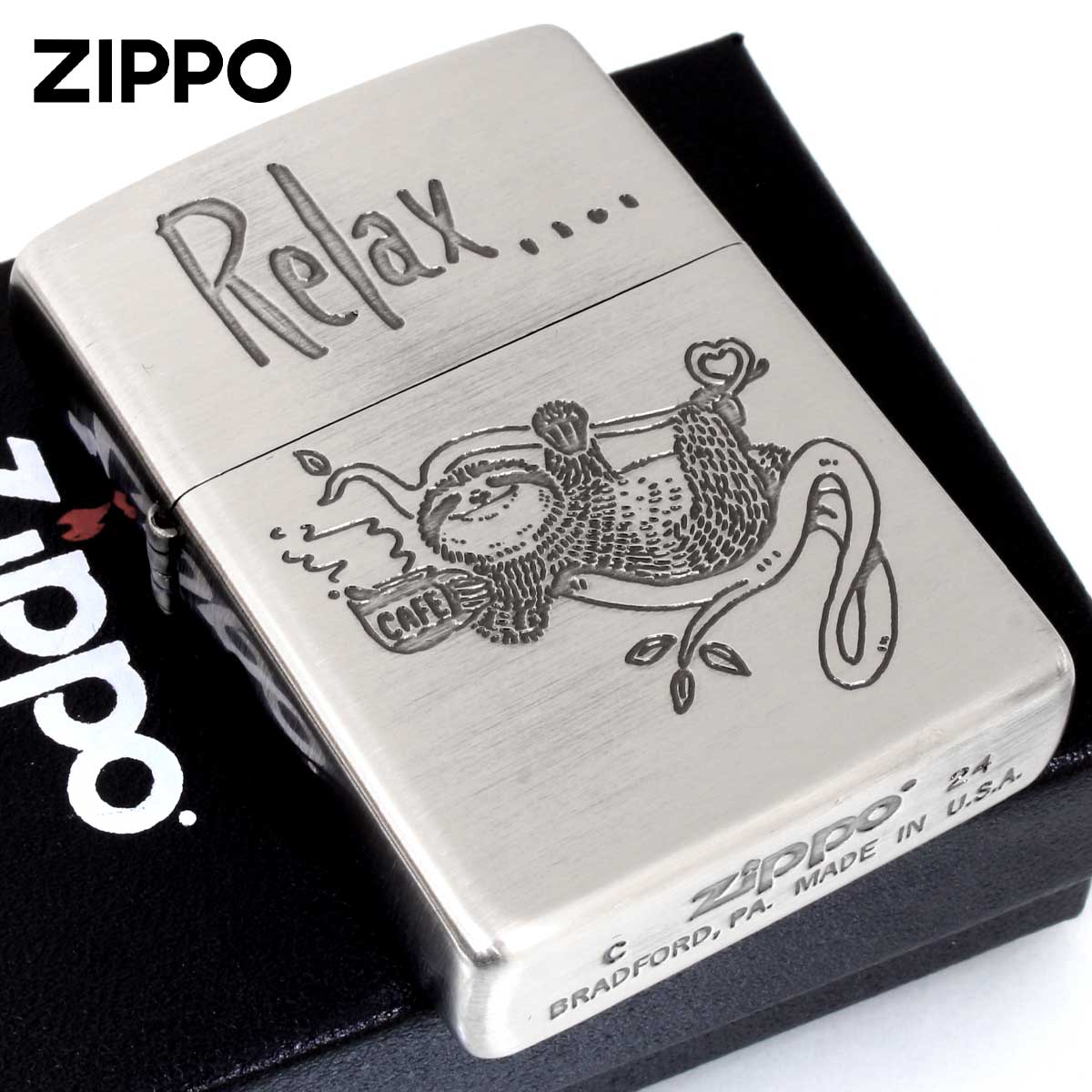 Zippo �W�b�|���C�^�[ NAGOMI animal Pelax �Ȃ܂����� ���b�Z�[�W 202-RELAX ���[���֐�p���i