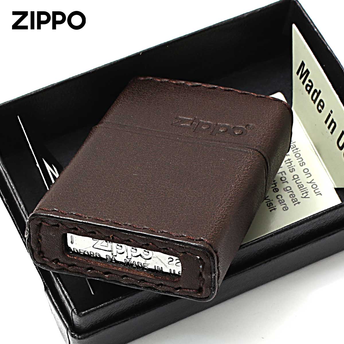 ZIPPO(ジッポー) ジッポライター 革巻き 牛革 レザー ジッポ ロゴ ZIPPO(ジッポー) ジッポライター 革巻き 牛革 レザー ジッポ ロゴ