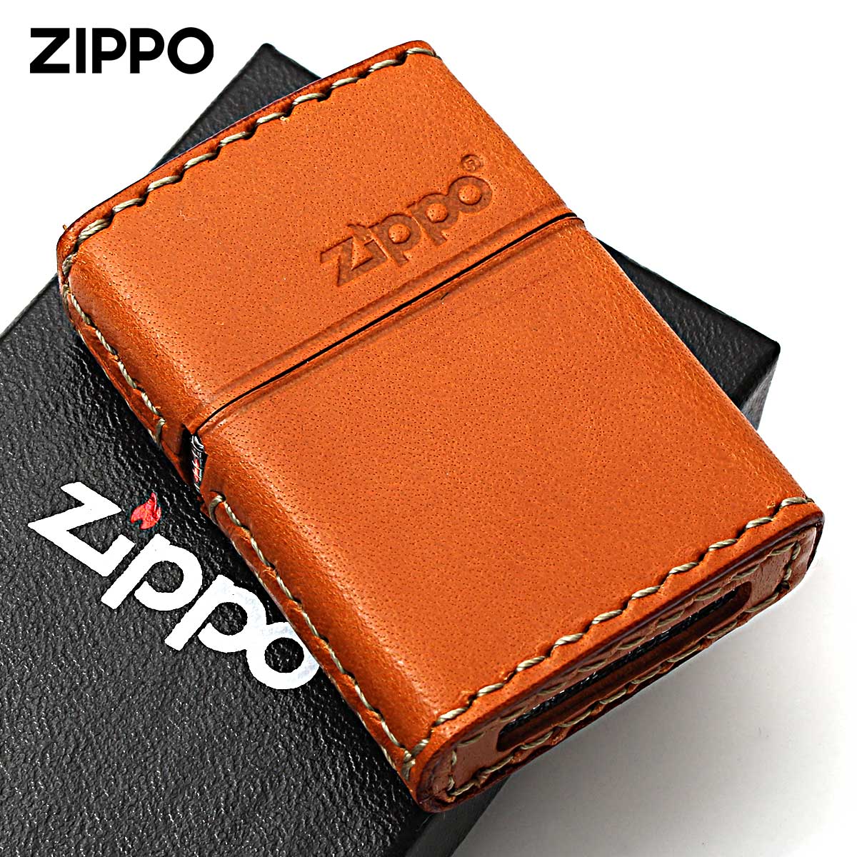 ZIPPO（ジッポー） ジッポライター 革巻き 牛革 レザー ジッポ ロゴ 