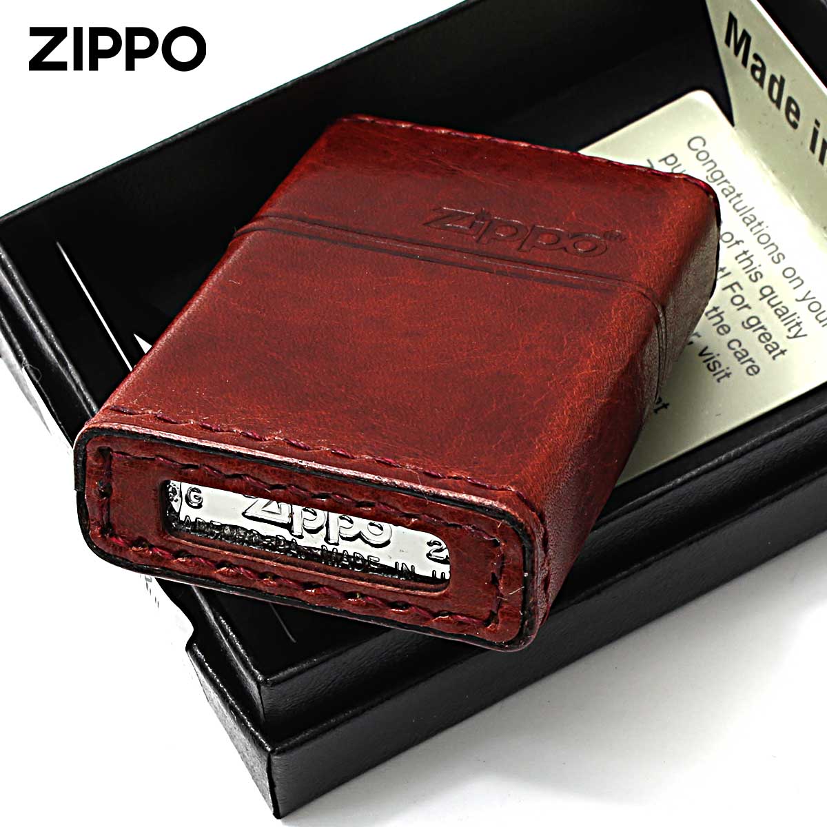 ZIPPO（ジッポー） ジッポライター 革巻き 牛革 レザー ジッポ ロゴ