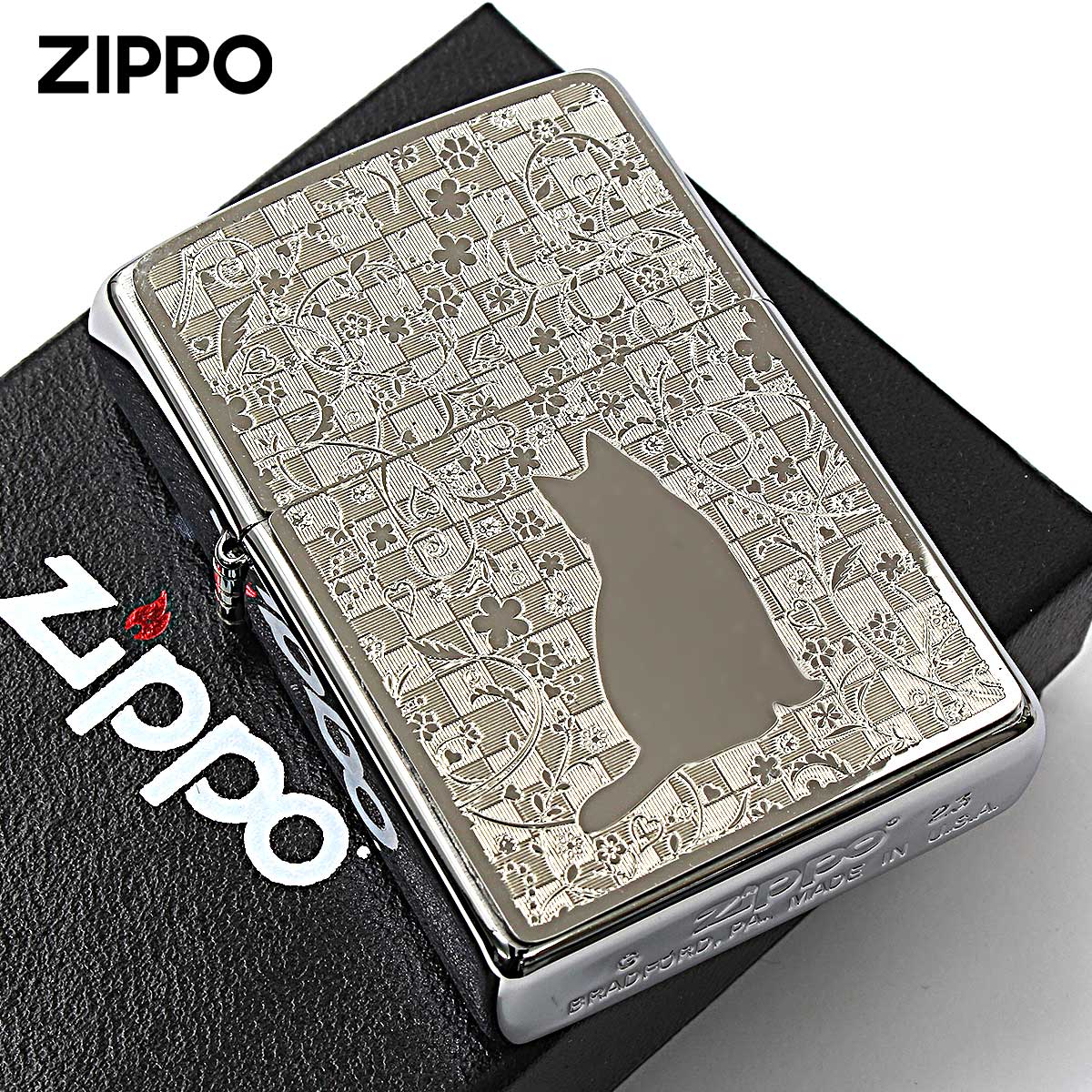 Zippo �W�b�|���C�^�[ �l�R �L Cat �� ��200 ���^���v���[�g �j�b�P�����b�L 2MP-�� ���[���֐�p���i