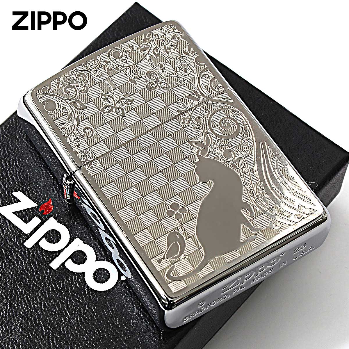 ZIPPO（ジッポー） ジッポライター ネコ 猫 Cat 小鳥 ＃200 メタル 