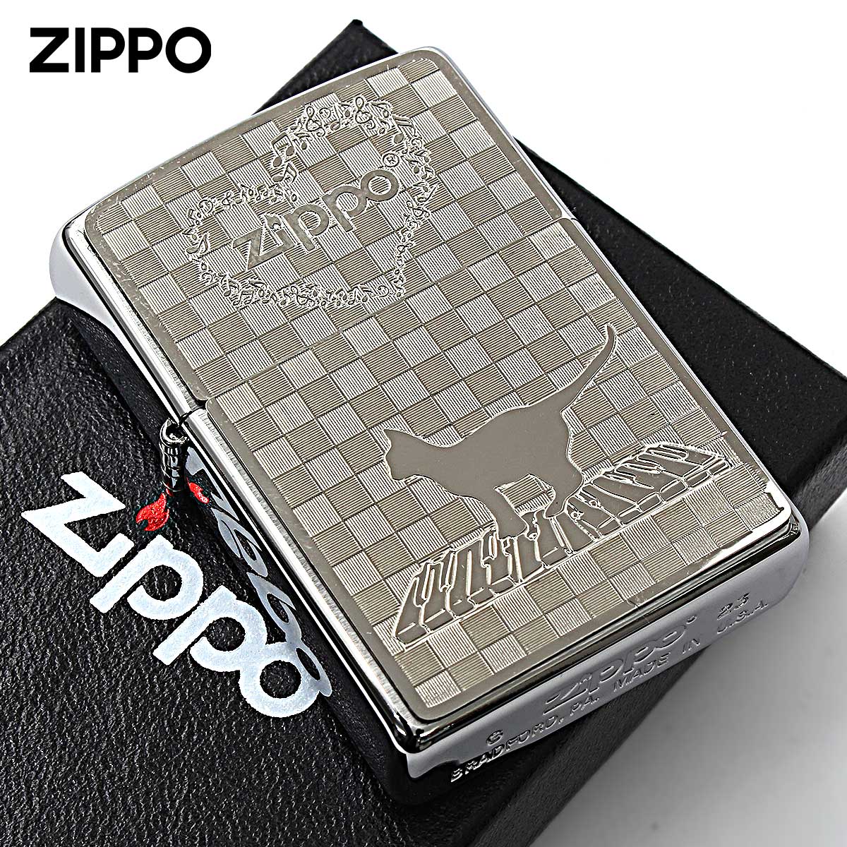 Zippo �W�b�|���C�^�[ �l�R �L Cat ���� ��200 ���^���v���[�g �j�b�P�����b�L 2MP-���� ���[���֐�p���i