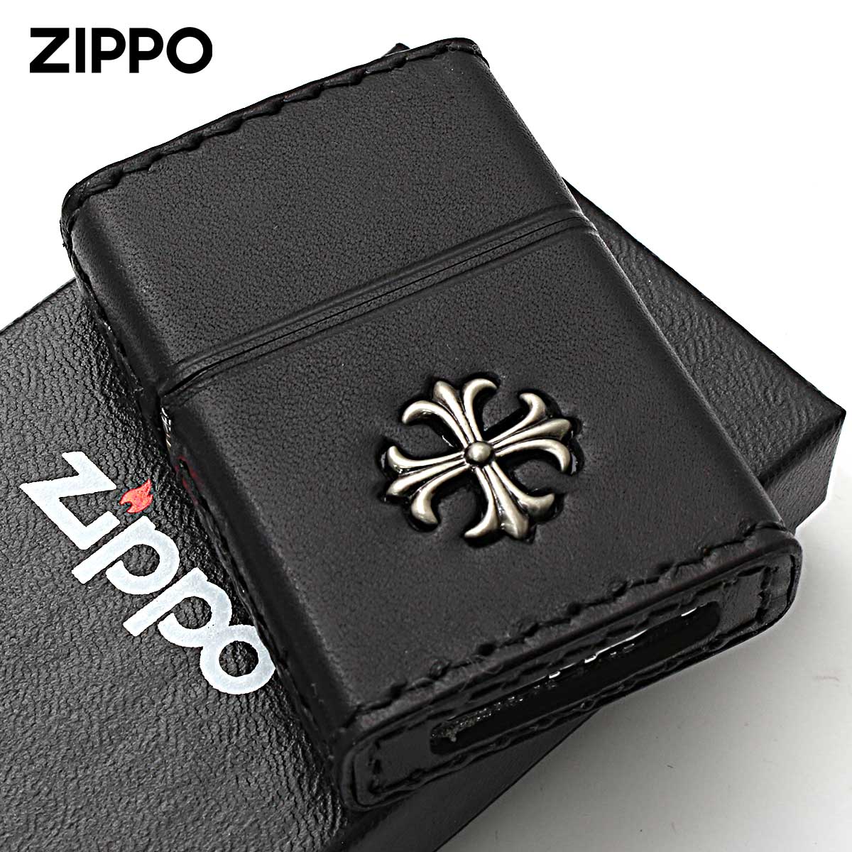 ZIPPO（ジッポー） ジッポライター 牛革巻き クロス 十字架 Cross 