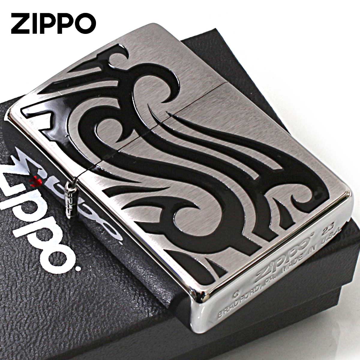Zippo �W�b�|���C�^�[ �g���C�o�� �^�g�D�[ �u���b�N ���C���h TRIBAL TATTO  200TT-BK2 ���[���֐�p���i