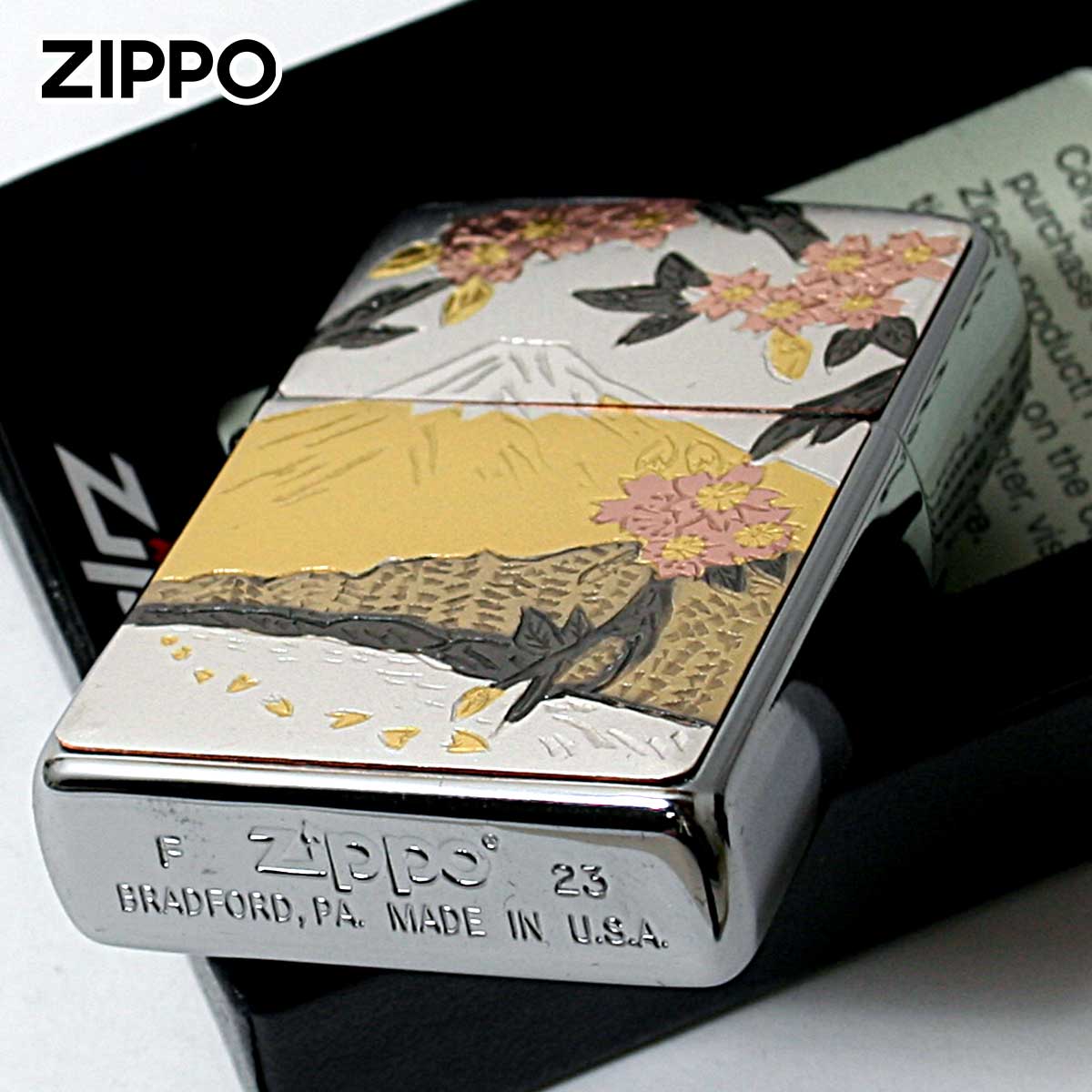 ZIPPO(ジッポー) ジッポライター 電鋳板 プレート貼り 和柄 ZIPPO(ジッポー) ジッポライター 電鋳板 プレート貼り 和柄