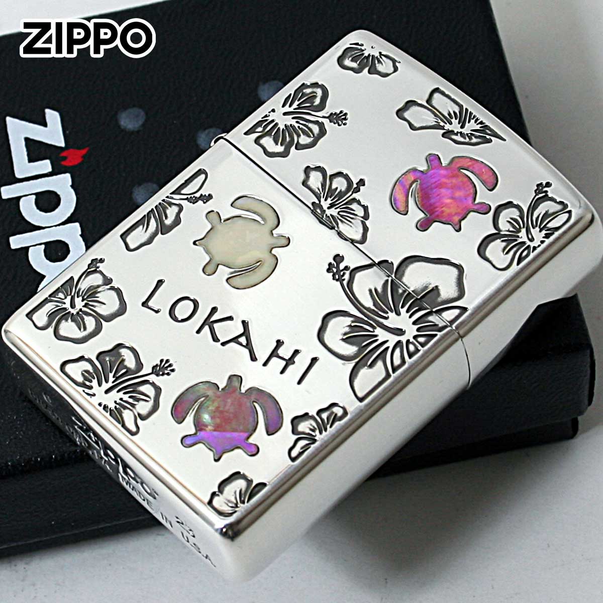 Zippo �W�b�|���C�^�[ �n���C �T �n�C�r�X�J�X �n���C�A�� �V�F�� �L �C�����C �ۛ� Hawaiian LOKAHI ���[���֐�p���i