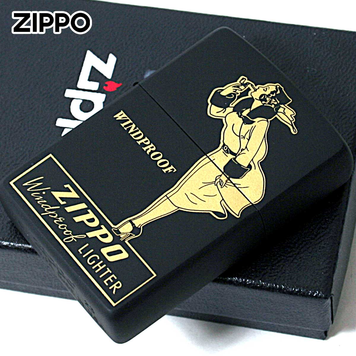 Zippo �W�b�|���C�^�[ �E�C���f�B �E�C���h�v���[�t ���f�B �u���b�N�}�b�g Windy WINDPROOF LADY BKM BKM-1 ���[���֐�p���i