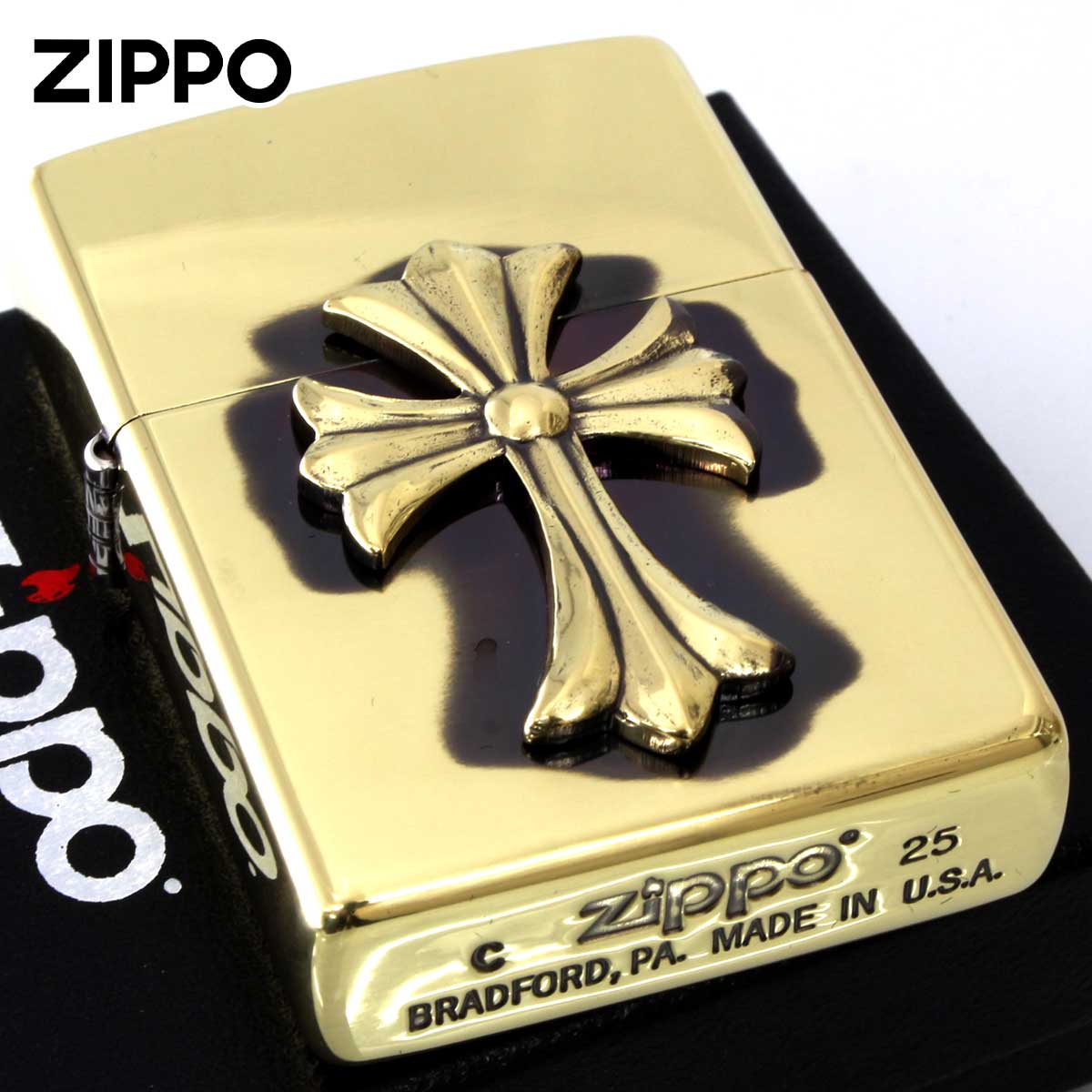 ZIPPO - Zippo ジッポライター 差し交わす金属元素 はりつけ台 Cross Metal 金管楽器 BS前日シ 電子メール便専用商いもの 喫煙具、ライター-楽器、手芸、コレクション