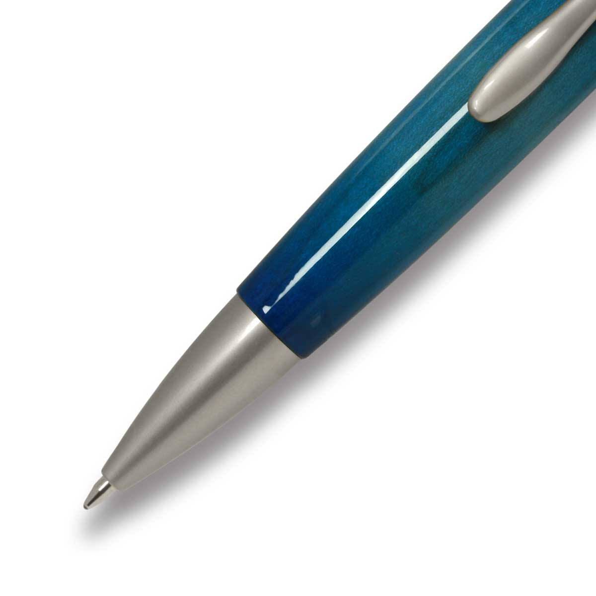 F-STYLE Air Brush Wood Pen エアーブラシ ウッドペン ギター塗装 BLUE ブルーカーリーメイプル かえで 楓 ボールペン TGT1611 YMEX_1
