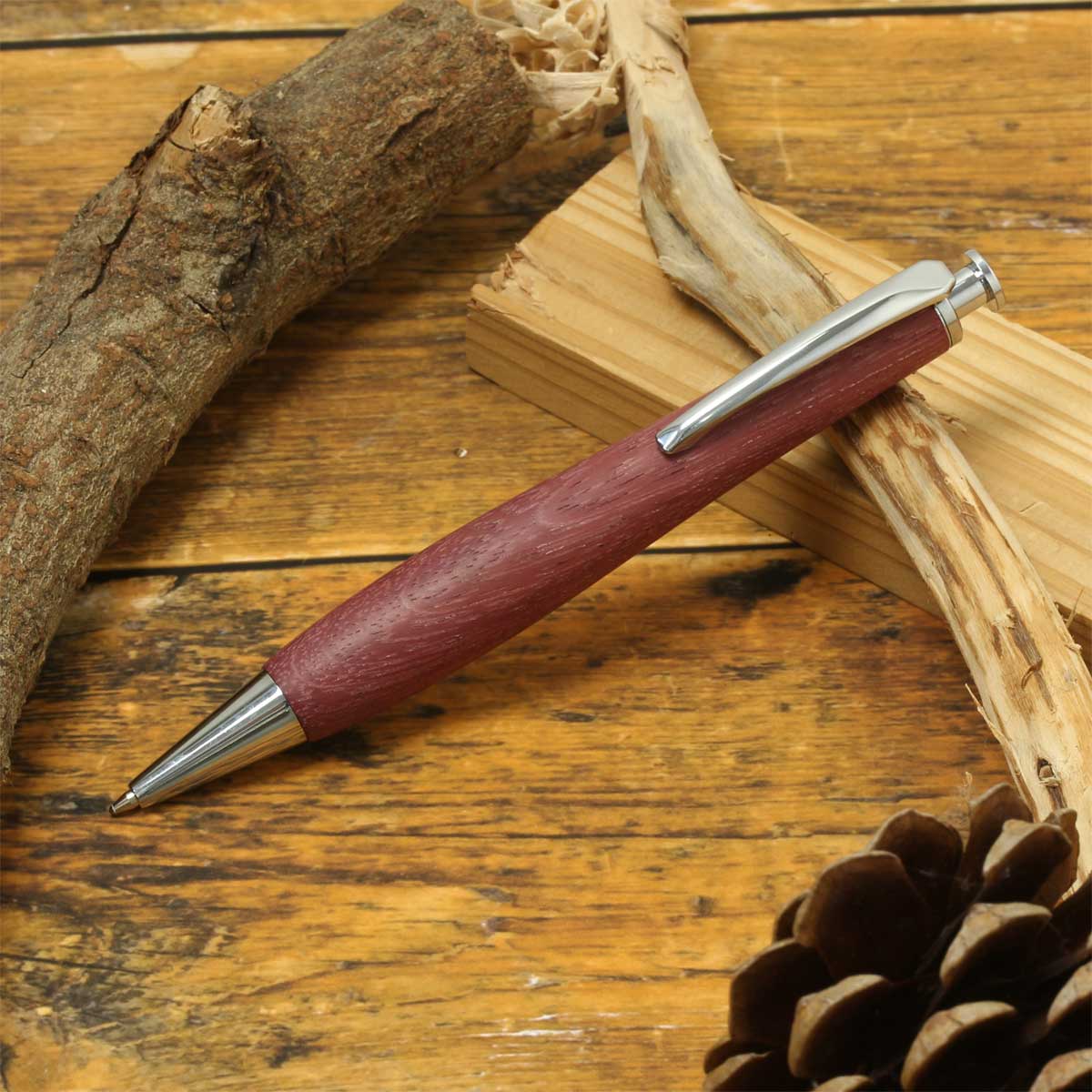 F-STYLE Wood Knock Pen パープルハート ボールペン TWB2410-4 YMEX_9