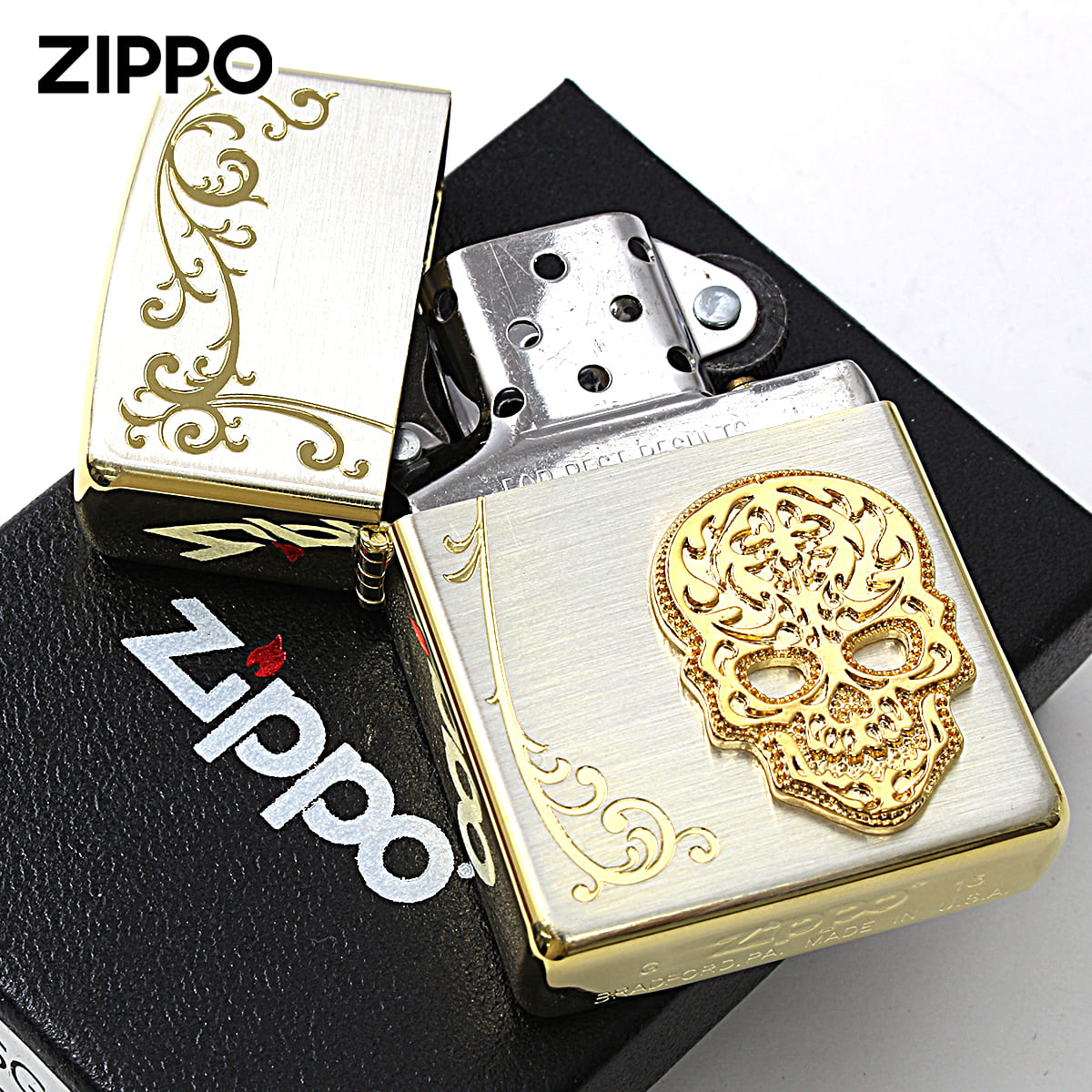 スカル（ZIPPO） Zippo ジッポライター スカル ドクロ 骸骨 アラベスク