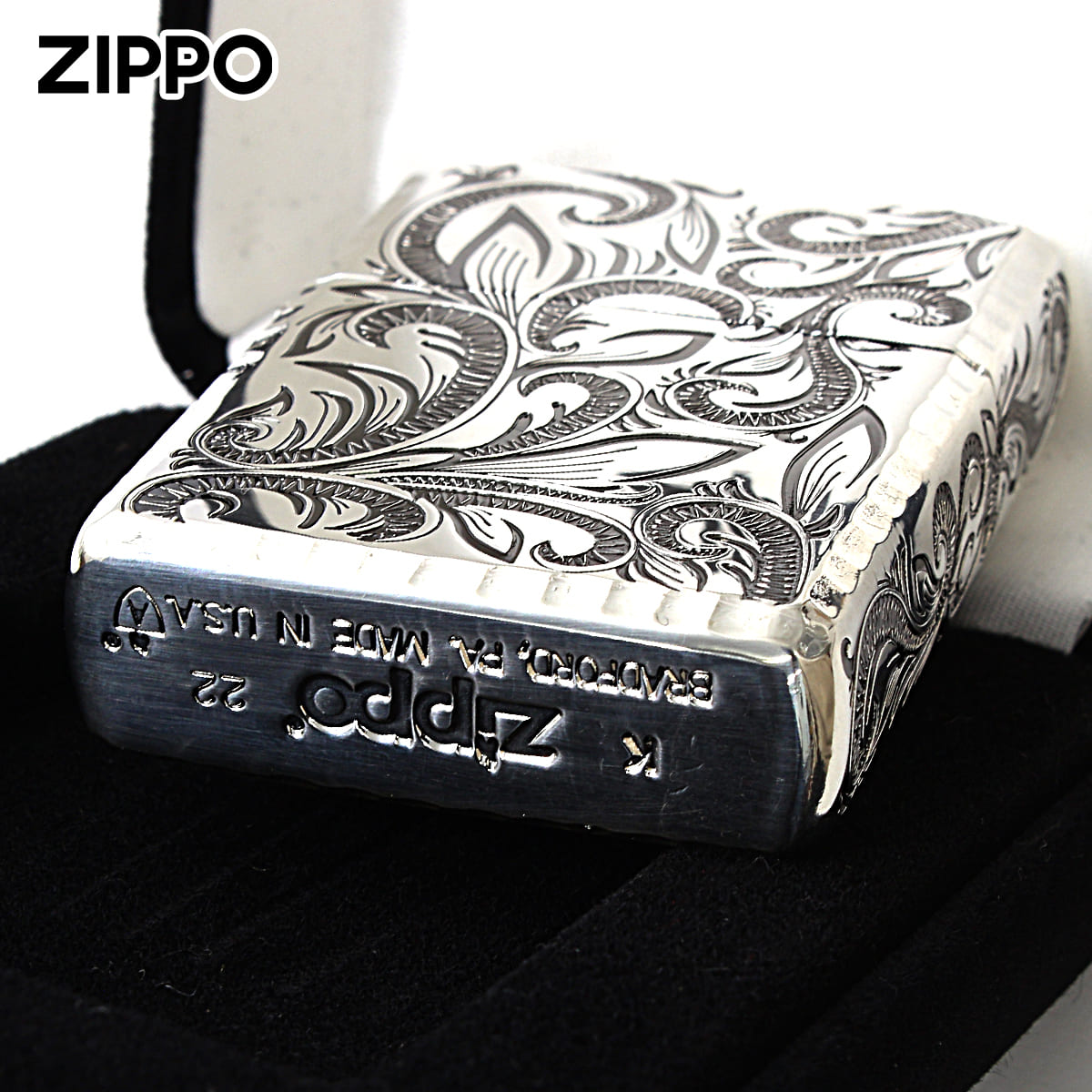 Zippo ジッポライター アーマー アラベスク 唐草 コーナーリューター加工 両面加工 銀いぶし Classic Arabesque CLA-A メール便専用商品 関連画像3