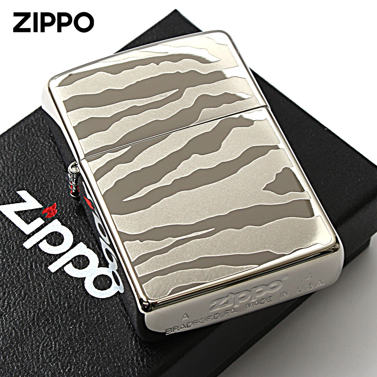 【オープニング大セール】 ゼブラ ジッポライター Zippo ZIPPO アニマル柄 チタン シルバー その他