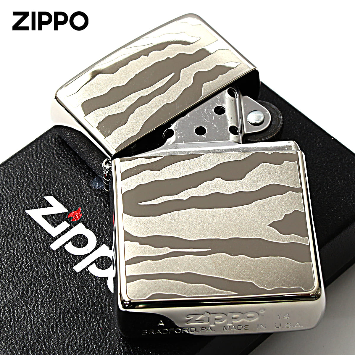 ZIPPO（ジッポー） ジッポライター ゼブラ アニマル柄 シルバー チタン