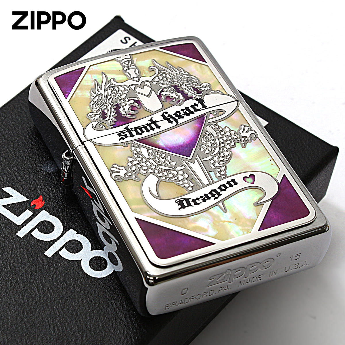 Zippo �W�b�|���C�^�[ �� �h���S�� �V�F�� �L �C�����C �ۛ� �� �p�[�v�� Shell Dragon SHD-PR ���[���֐�p���i