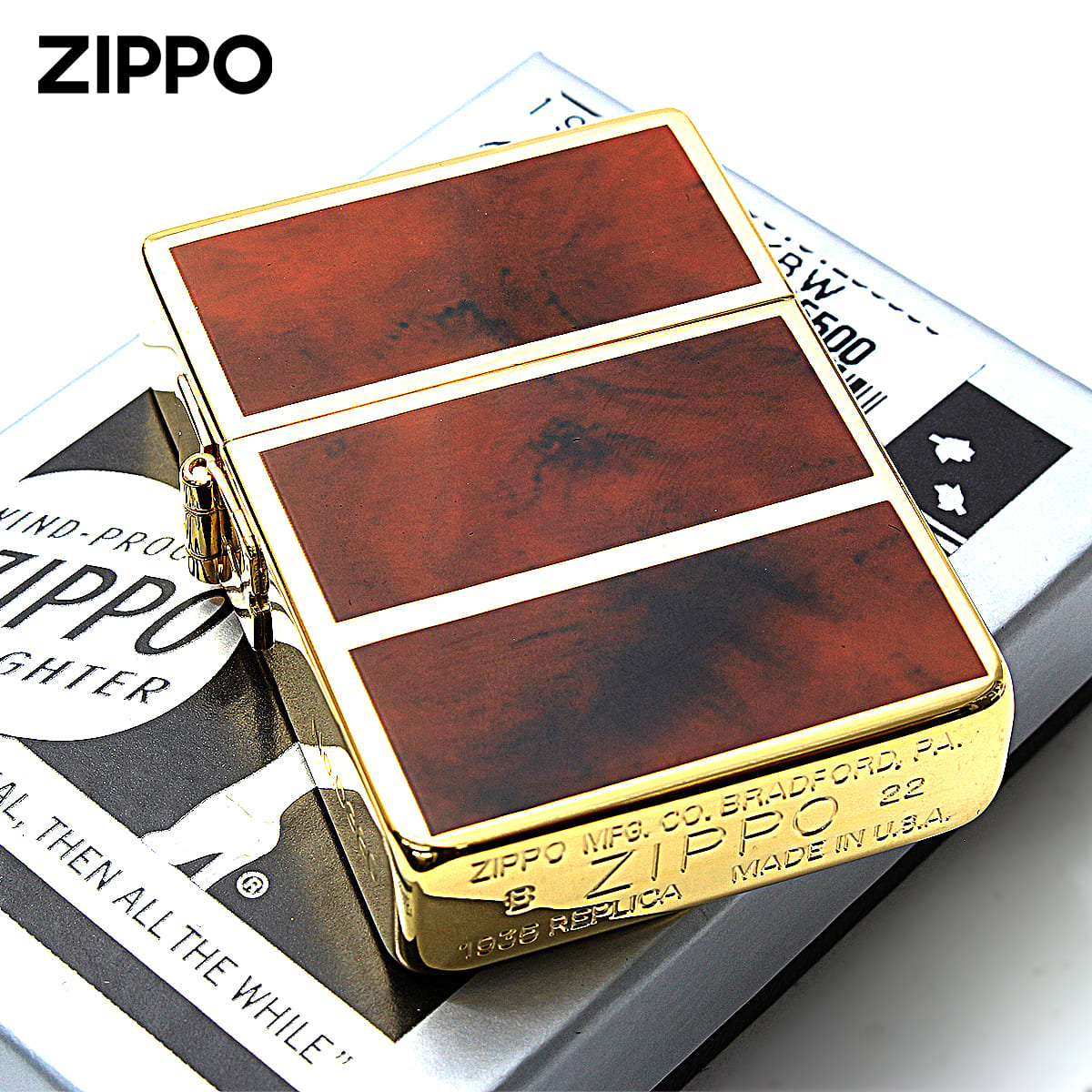 レプリカ Zippo ジッポライター 1935レプリカ マーブル 4面加工 