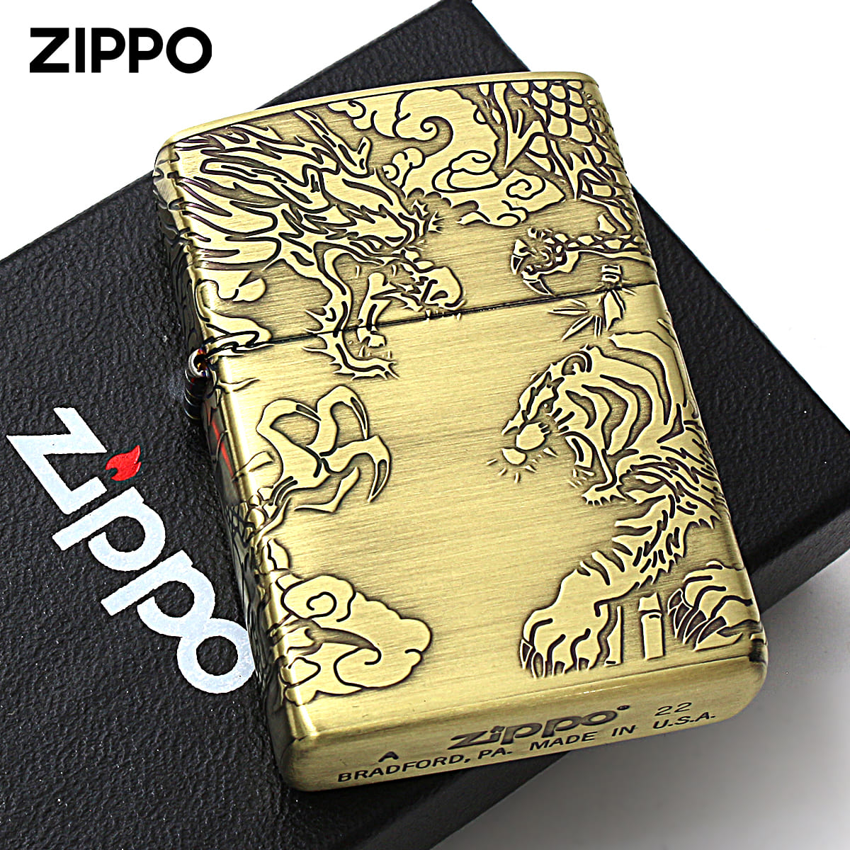 ZIPPO(ジッポー) ジッポライター 龍虎 ドラゴン タイガー 4面連続 ZIPPO(ジッポー) ジッポライター 龍虎 ドラゴン タイガー 4面連続