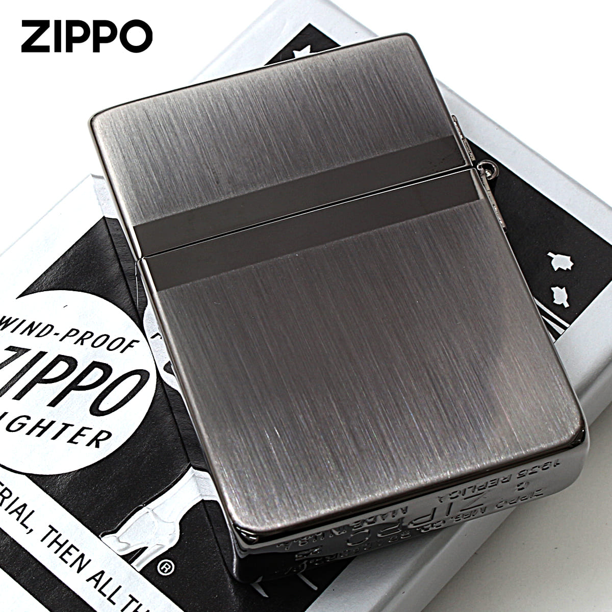 レプリカ Zippo ジッポライター 1935レプリカ ミラーライン ブラック