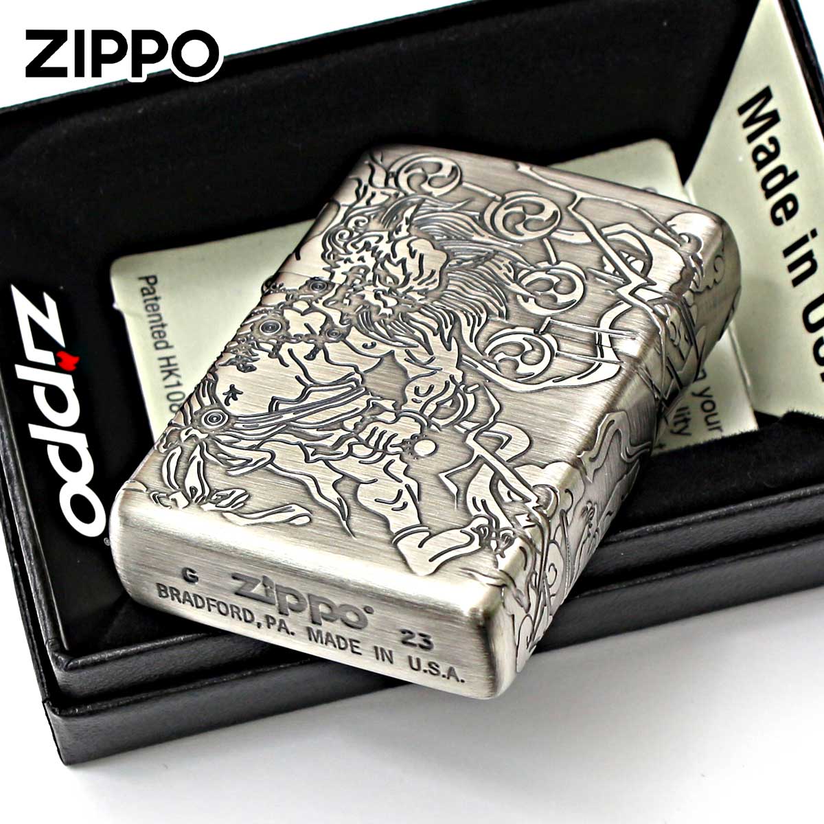 ZIPPO（ジッポー） ジッポライター 風神雷神 縁起物 4面連続デザイン 