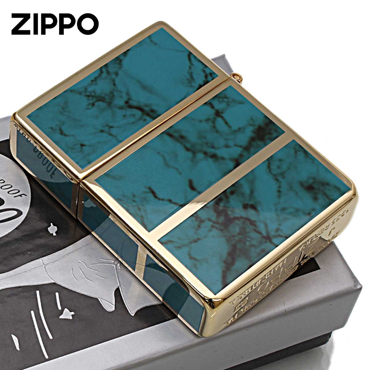 レプリカ Zippo ジッポライター 1935レプリカ マーブル 4面加工