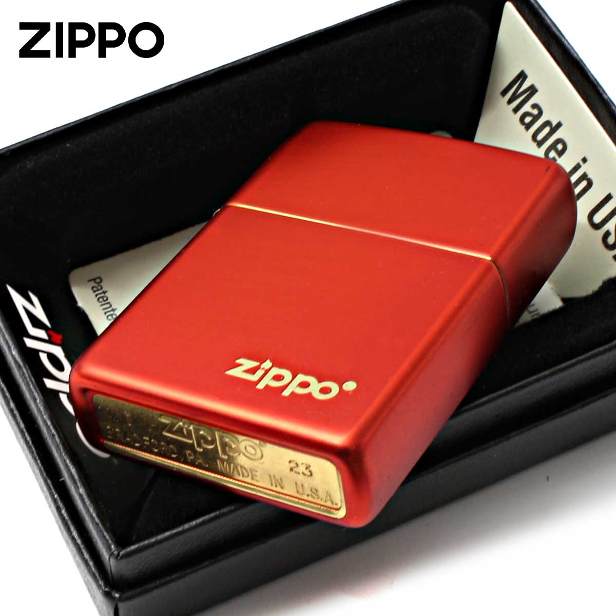 ZIPPO（ジッポー） ジッポライター メタリック レッド ジッポ ロゴ