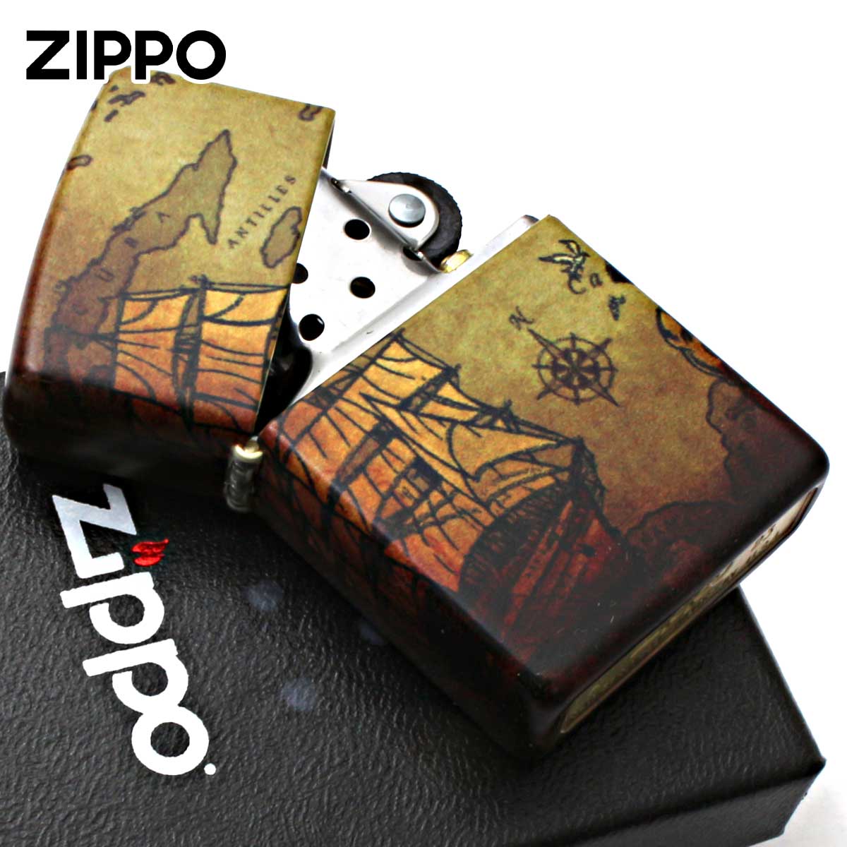 ZIPPO（ジッポー） ジッポライター 海賊 海賊船 地図 Pirate Ship 全面