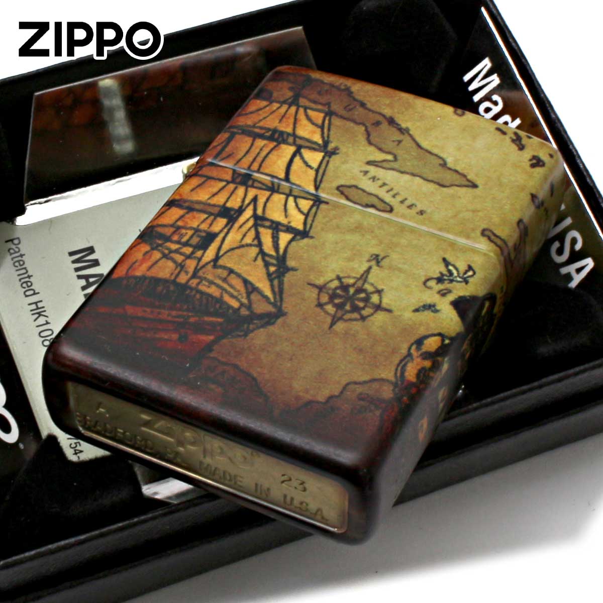 ZIPPO（ジッポー） ジッポライター 海賊 海賊船 地図 Pirate Ship 全面