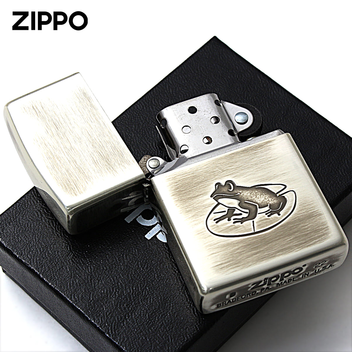 ZIPPO（ジッポー） ジッポライター カエル いきものモチーフ 動物 銀