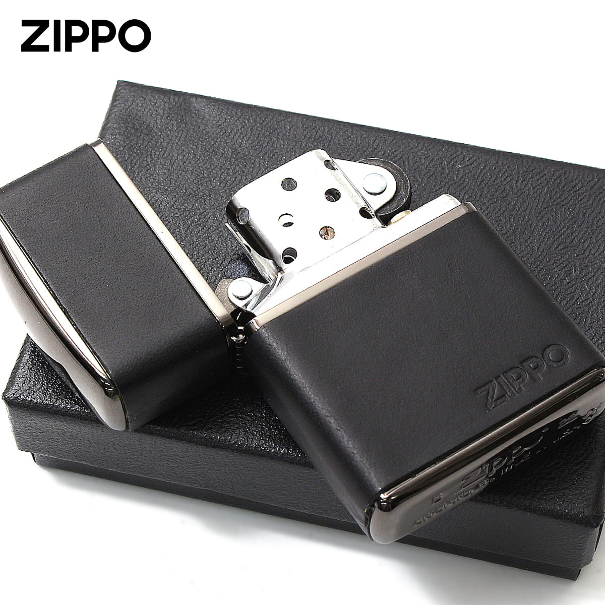 独特な店 ZIPPO Zippo ロゴ ジッポ 牛革 革巻き アーマー ジッポライター その他