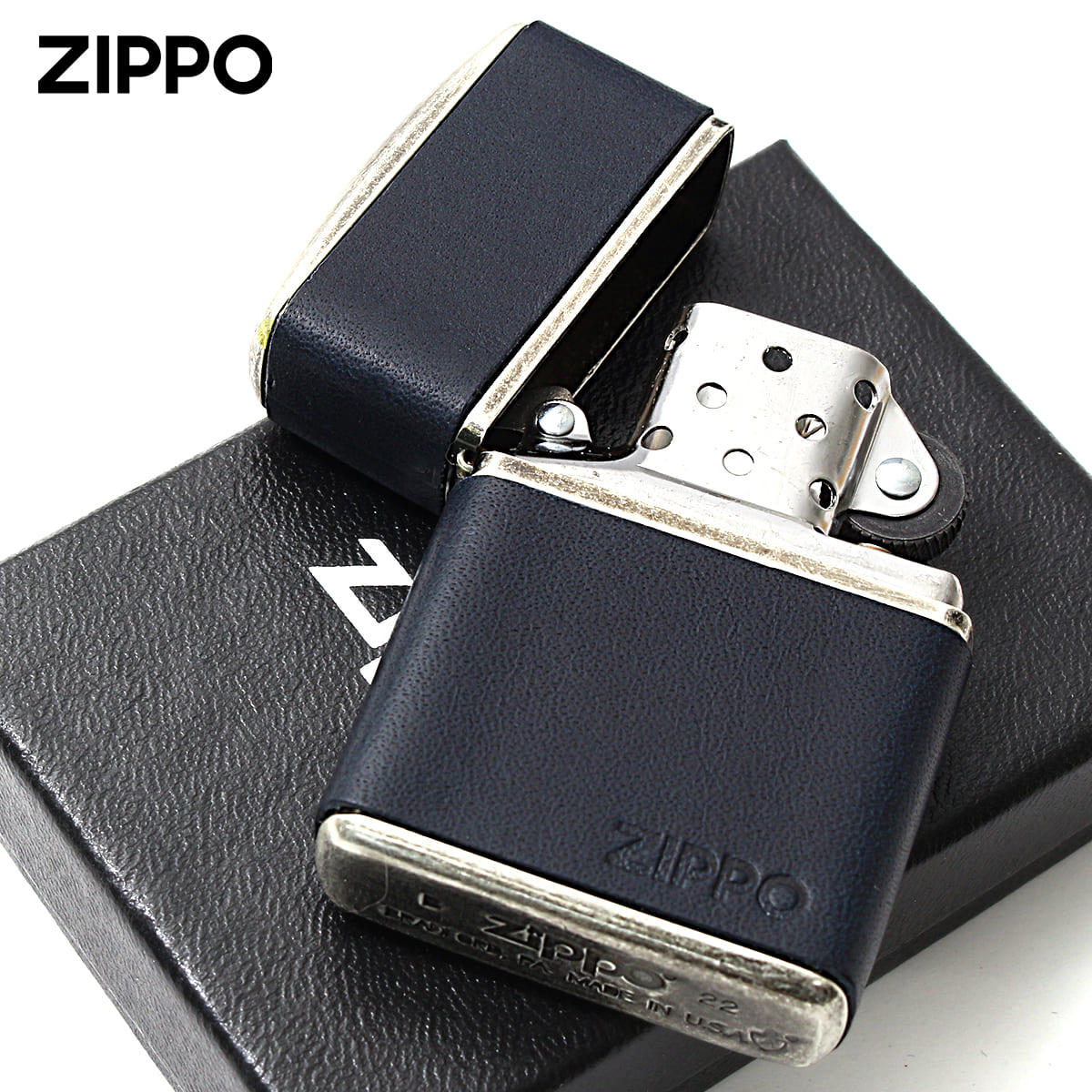 ZIPPO（ジッポー） ジッポライター アーマー 革巻き 牛革 ジッポ ロゴ