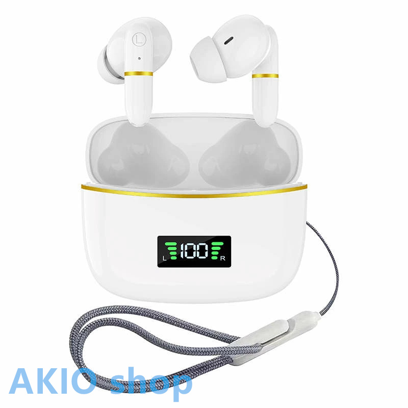ワイヤレスイヤホン Bluetooth 5.3 片耳 両耳 最新 HiFi高音質 ブルートゥースヘッドホン 軽量 ノイズキャンセリング マイク 通話 led電量表示 おしゃれ｜akio｜02