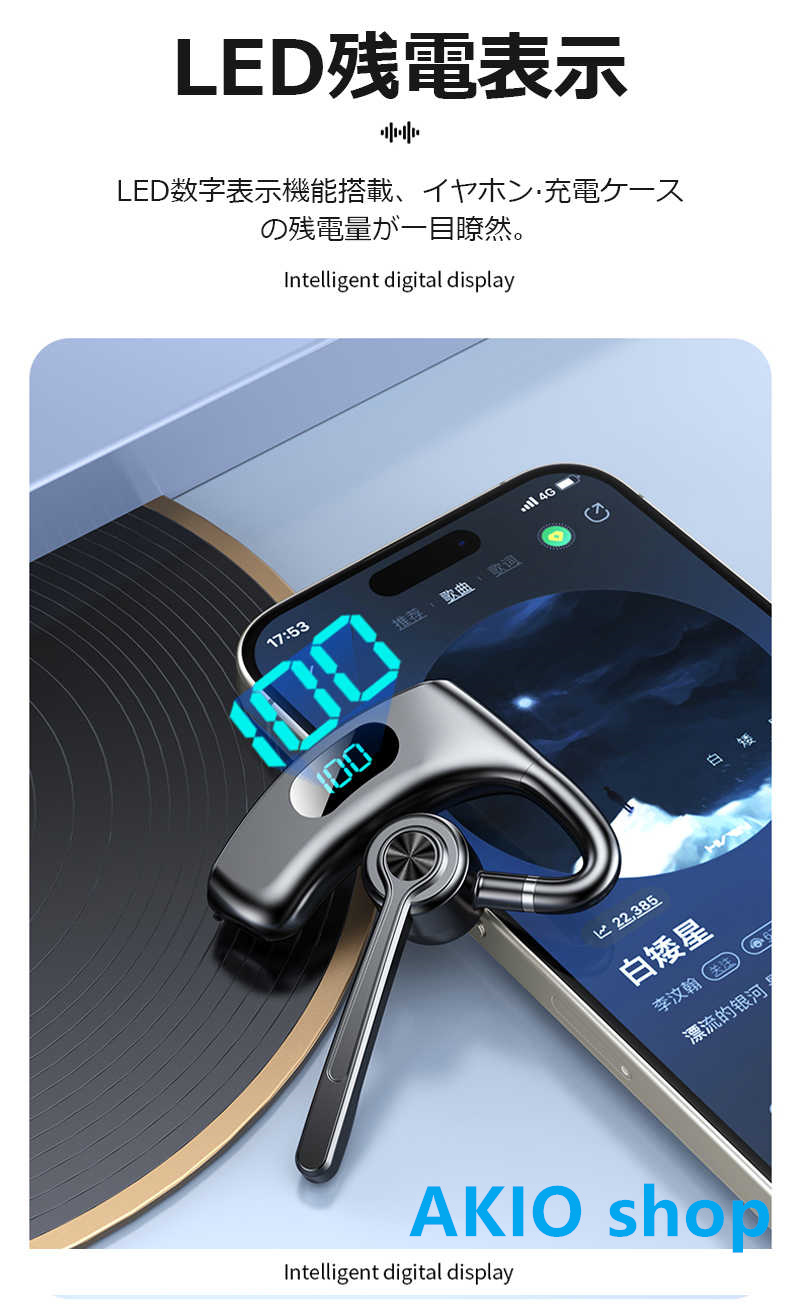 骨伝導イヤホン Bluetooth5.4 ヘッドホン PSE認証 HiFi高音質 耳かけ式 長時間航続 Type-C充電 IPX5防水 防滴防汗 LED残電表示 270度回転可能 関連画像5