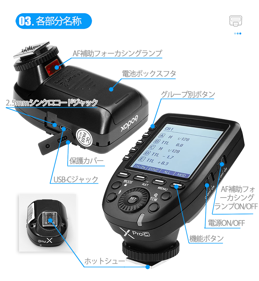 【公式日本語説明書付き 技適マーク付き】Canon用 Godox XPro-C 