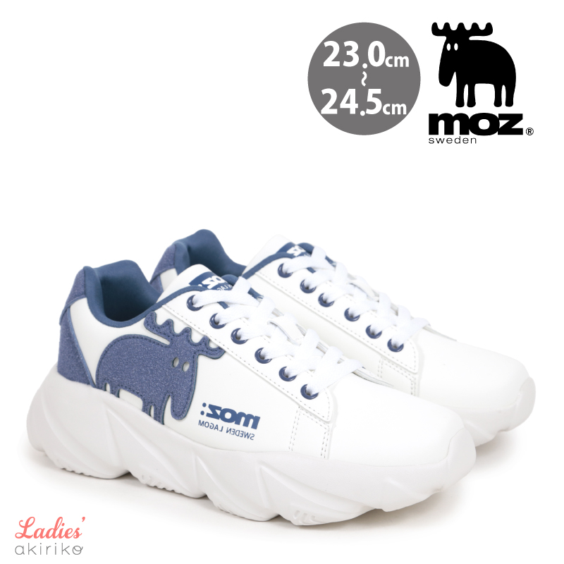 moz（モズ） スニーカー 厚底 フェイクレザー×スエード 運動靴