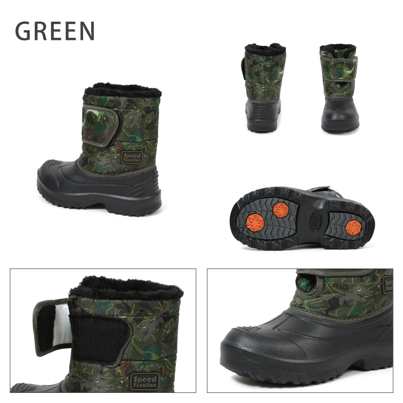 スノーブーツ 4cm 防水 防寒 インナークッション マジックテープ