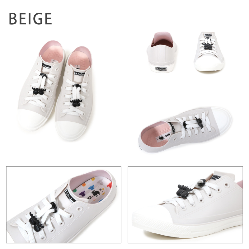 moz レインシューズ モズ スニーカー ゴム紐 ヘラジカチャーム