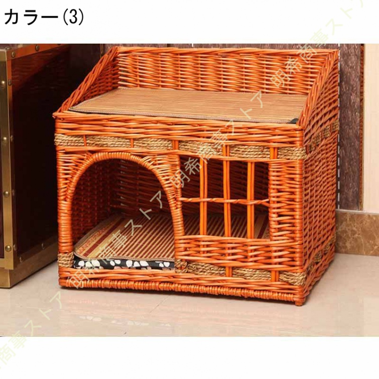 猫用 ペットベッド ラタン 猫かごネスト ドーム型 キャットハウス ねこ 小型犬 いぬ 犬用ベッド 兎 小動物用ケージ 藤編み 洗える オールシーズン 洗濯簡単｜akishoujistort｜04