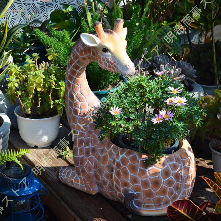 大きい 植木鉢 キリン 多肉植物鉢 オブジェ 部屋装飾 かわいい プランター容器 鉢 造花鉢 盆栽鉢 ガーデニング用品 お洒落 屋外 インテリア  雰囲気アップ