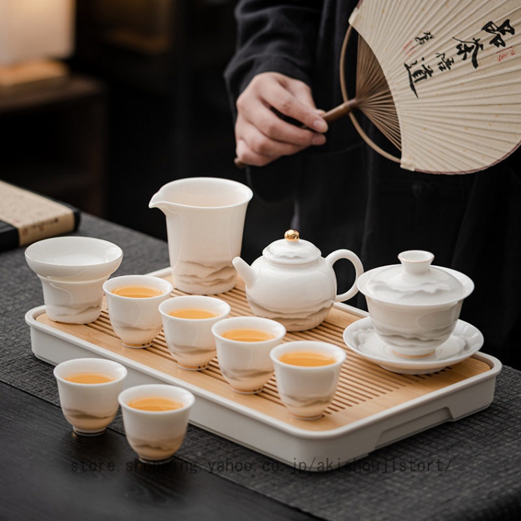 Amazon｜番茶器セット 急須 旅行茶具 携帯用セット 中国茶器セット 茶器揃 茶皿 耐熱 茶の入れ お茶出し コンパクト 軽量 シンプル 和風  手作り 車載 登山 会社 通勤 贈り物 ギフト 紅茶 麦茶 中国茶 台湾茶｜ティーポット オンライン通販
