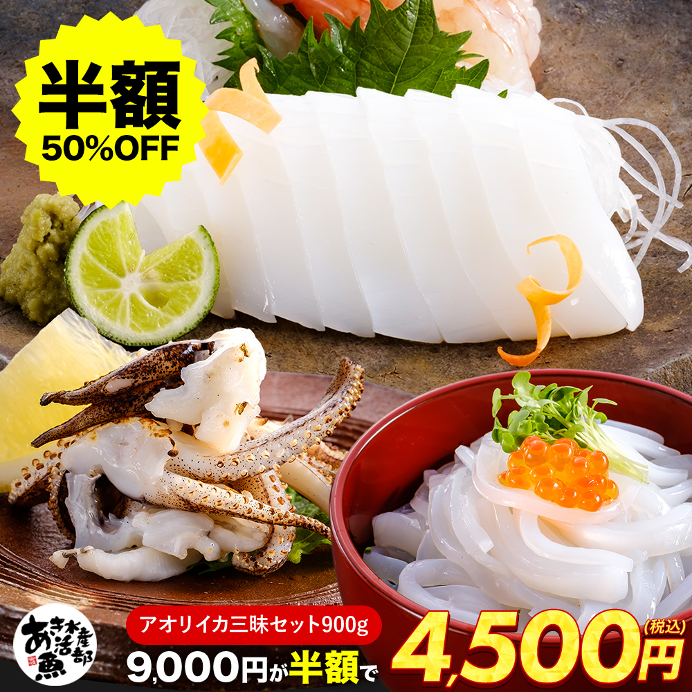 アオリイカ 三昧仕かける むき身500g ゲソ200g いかそうめん200g あおりいか 刺身 凝結 海鮮 お取り寄せ 差し上げ物 父の日 母の日 貨物輸送無料